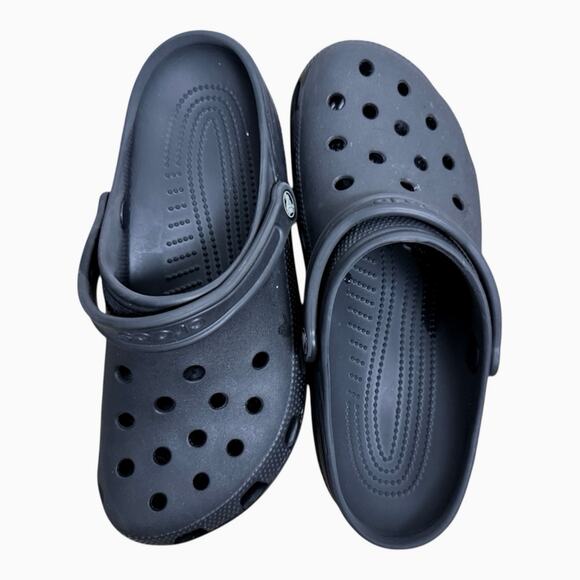 CROCS Unisex Adult Classic Black Clog Slip On Slides, Size 12 Woman; 10 Men - Picture 3 of 9